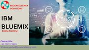 Proexcellency Solution conducting IBM Bluemix online training